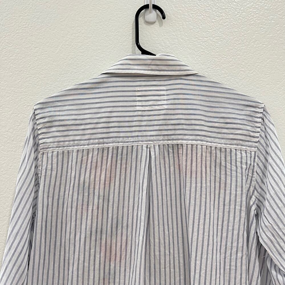 Rails Nevin Long Sleeve Button Down Shirt Pink Floral Embroidered Stripe Medium - Picture 10 of 16